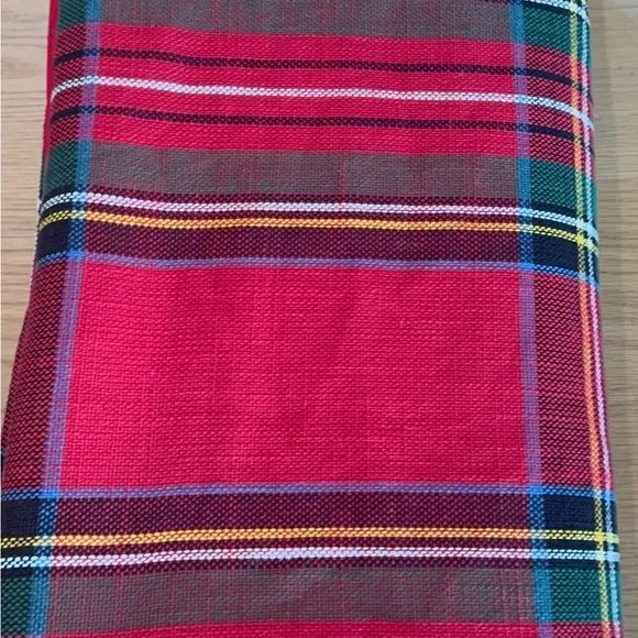 Pottery Barn Stewart Plaid Cotton Duvet Cover Red tartan KING - Picture 5 of 6